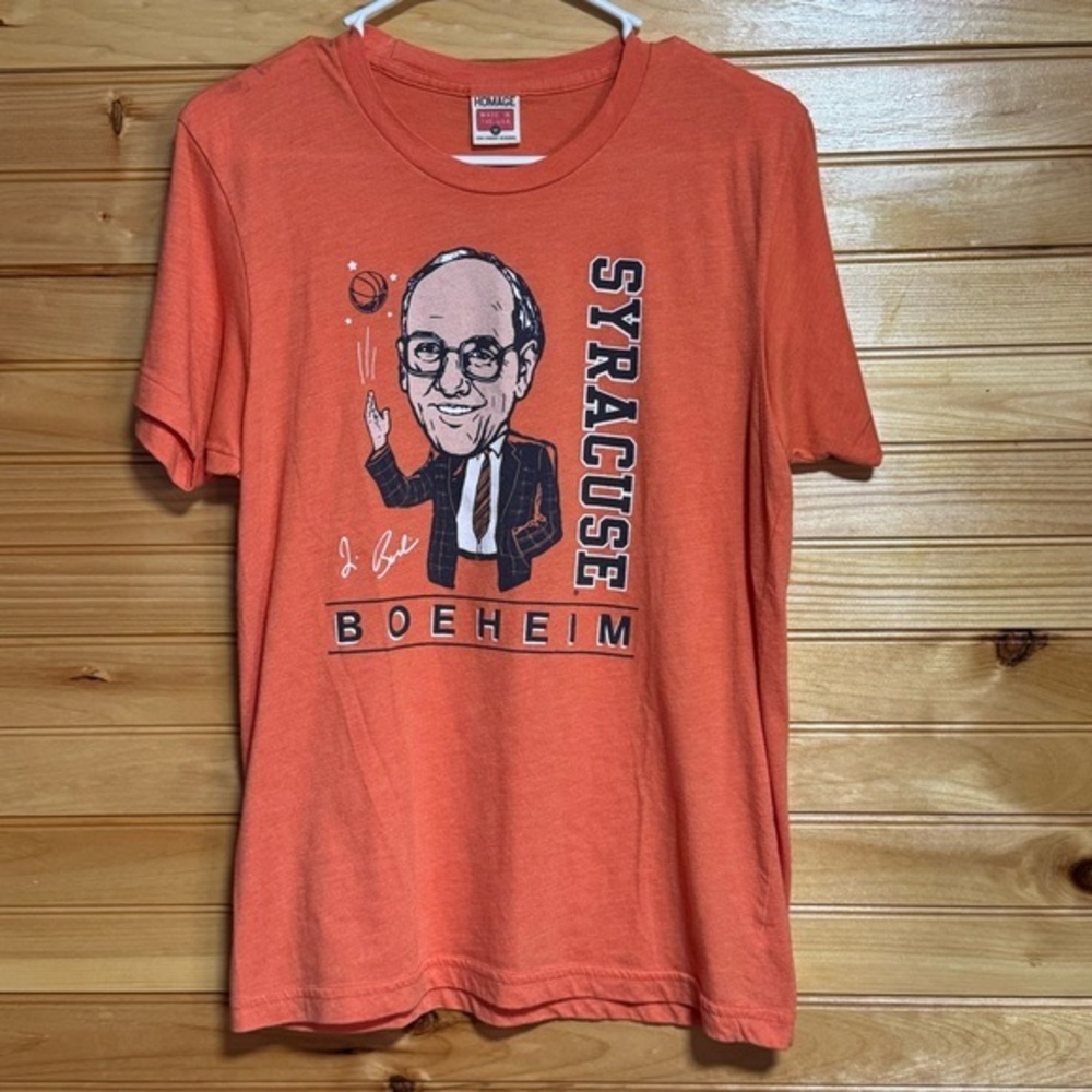 Vintage Single Stitch Syracuse Basketball Boeheim Orange Homage Tee Size Medium